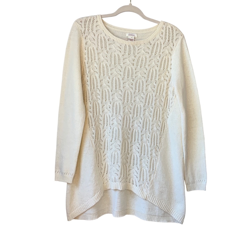 Sundance Women's Medium Cream Cable Knit Alpaca Blend Sweater Tunic‎ Top